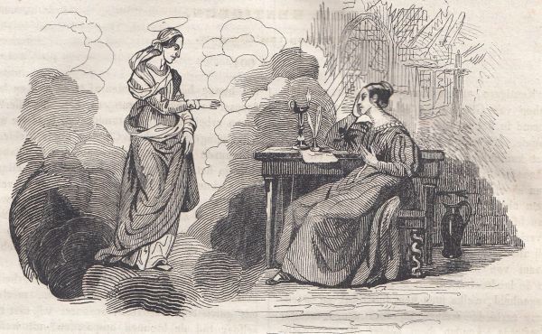 Veronica leert zichzelf lezen en schrijven. Op een moment dat zij de wanhoop nabij was, werd zij bemoedigd door een verschijning van Maria.