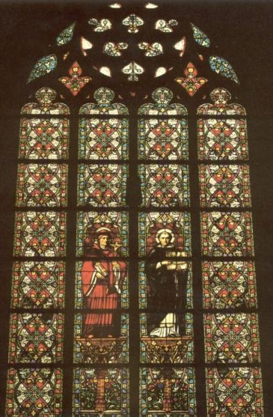 De twee kerkleraren Bonaventure (links) en Thomas van Aquino (rechts).
