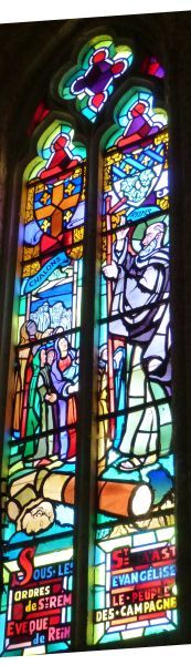 'Op last van bisschop Sint Remigius van Reims verkondigt Sint Vaast het evangelie op het platteland'.
