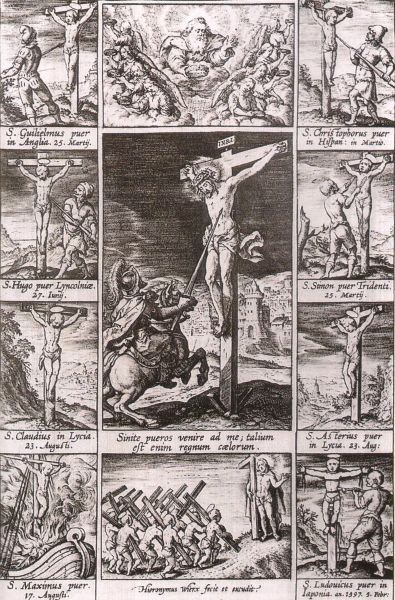 Rechts onder: Ludovicus Ibaraki (ook Ibarchi) ofm.ter