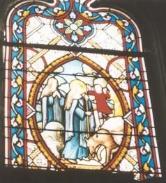 Sint Austreberta gebiedt de wolf de lasten over te nemen van de door hem opgevreten ezel.