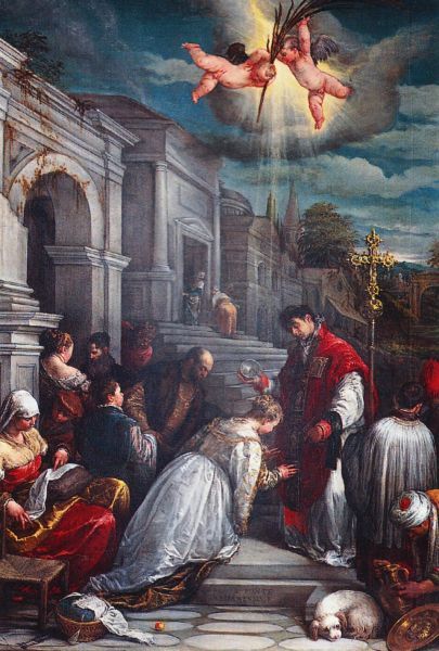 Valentinus doopt Lucilla.