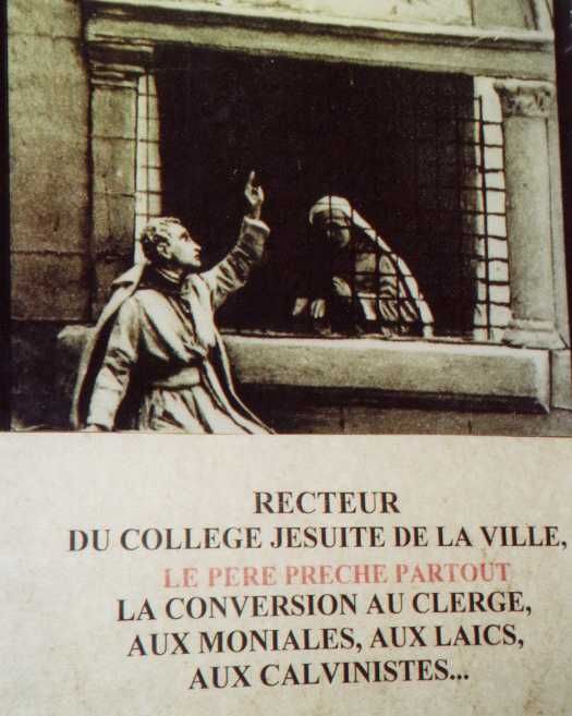 Lichtplaat. Frankrijk, Bourgondië, Paray-le-Monial, herinneringskapel. Claude geeft geestelijke leiding aan de vrouwelijke religieuzen van Paray-le-Monial (zie ook afb. 1).