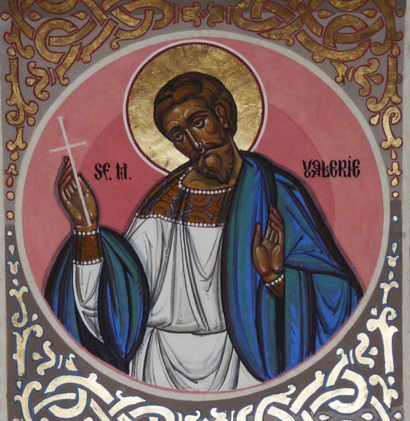 Afgebeeld is een martelaar met de naam Valerius. Een van de weinigen die dan in aanmerking komt, is deValerius die als een van de laatsten wordt genoemd onder de gezellen van Euterius.