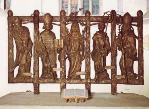 v.l.n.r. Richard (vader), Willibald, Walburgis, Wunibald, Bonifatius.