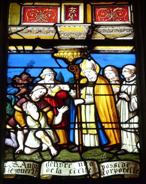 Sint Albinus geneest een bezetene.