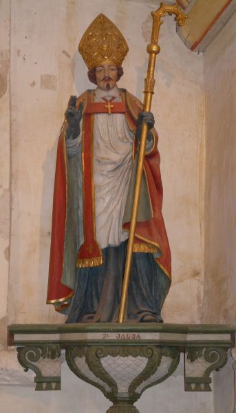 Steensculptuur in kapel. Frankrijk, Plabennec, Plouvien.