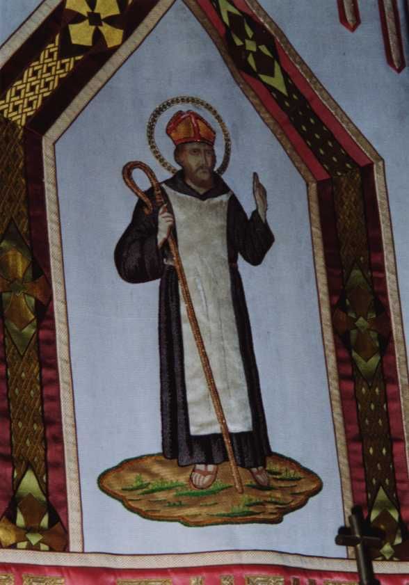 Processievaandel. Frankrijk, Bretagne, Locquenche, Église St-Guénolé.
