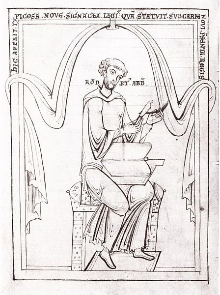 ± 1127, handschrift in Oe1.1985p:17 Rupert schrijft zijn boek 'De divinis officiis'.