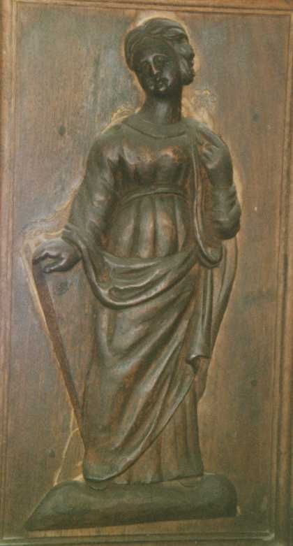 Houten paneel. Italië, San-Gimignano, basiliek(?).