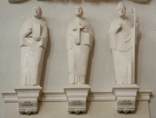 Links Pius Keller, midden Georg Häffner, rechts Adolf-Schmitt.