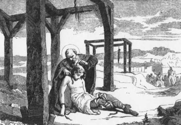 Wulfram wekt een gehangene tot leven.