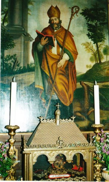 Reliekschrijn met schilderij Sint Humbert