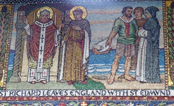 Richard vergezelt bisschop Edmund Rich van Abingdon (16 oktober) die Engeland moet verlaten.
