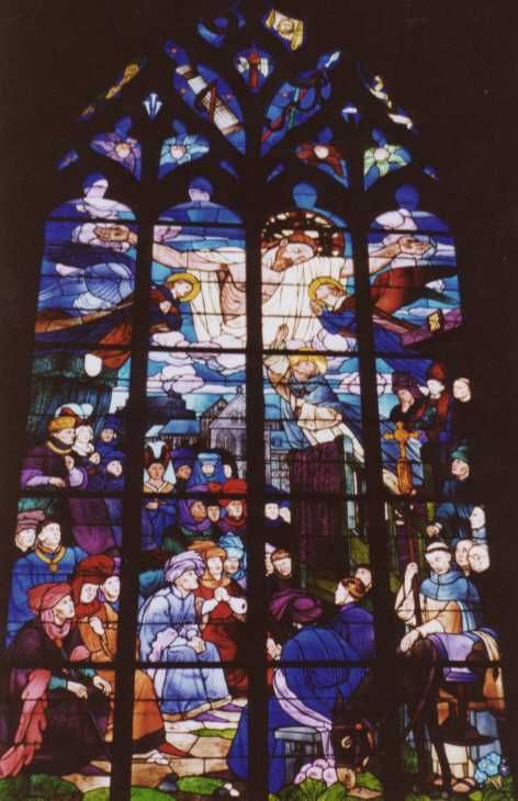 Vincentius preekt in Dinan, juni 1418,in tegenwoordigheid van hertog Jan V en bisschop De la Motte van St-Malo.