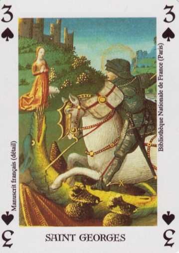 Speelkaart naar detail van een Frans manuscript.
