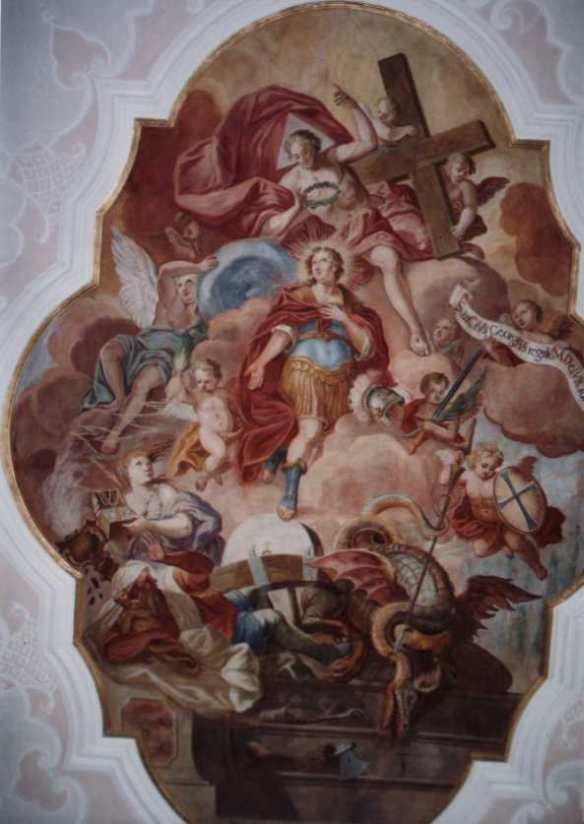 Sint Joris opgenomen in de hemese glorie.