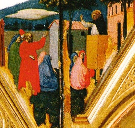 Petrus Martyr preekt bij de ketters.