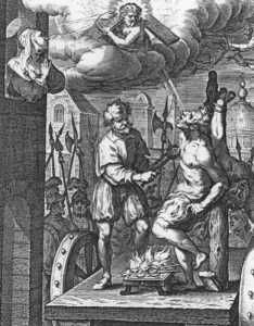 Op Catharina's gebed verschijnt Christus aan twee gefolterde misdadigers, waardoor zij rustig worden.
