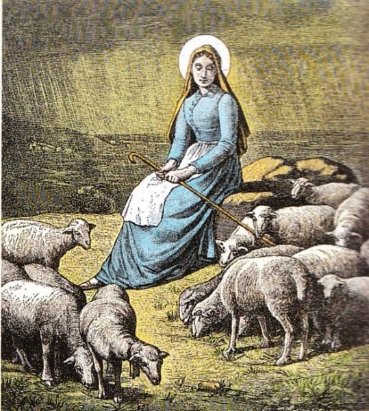 Thorette als herderin. Frankrijk(?)