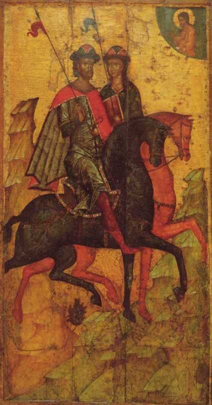 Boris en Gleb te paard.