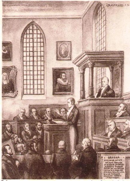 'Hij bekroont zijn studiën in de klassieke letteren aan het Atheneum Illustre met een schitterende dissertatie'.