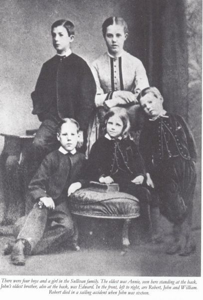 De kinderen O'Sullivan boven v.l.n.r: Edward en Annie; beneden v.l.n.r: Robert, John en William