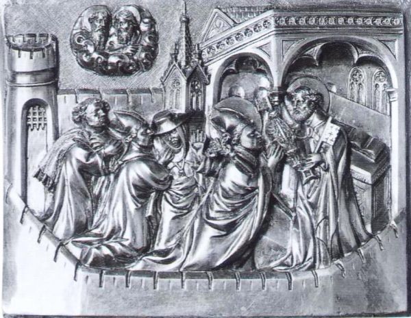 Ontvangt te Rome de sleutel van Sint Petrus.