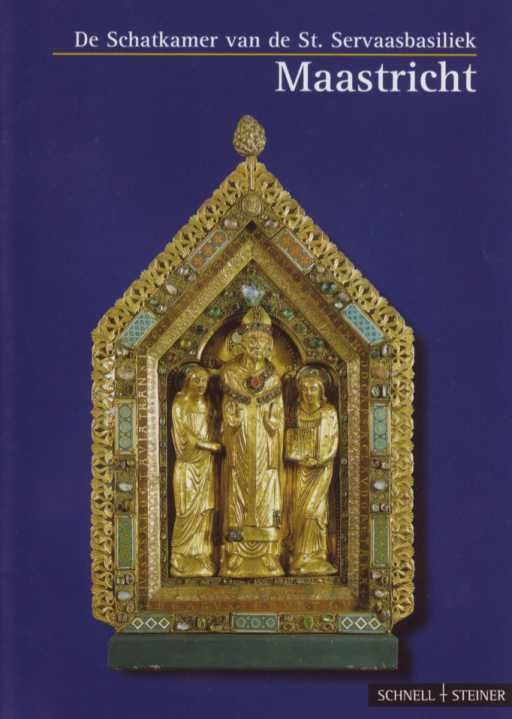 Vooraanzicht reliekschrijn ('Noodkist'). Omslag van boekje met ISBN 3-7954-6487-0 (2004) .