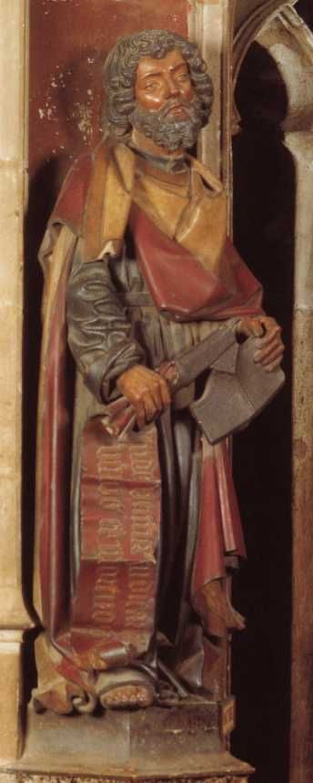 Eind 15e eeuw. Sculptuur door Pierre Polychrome.