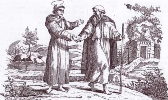 Nederland [in 149/2 p:256] Palaemon neemt afscheid van zijn leerling Pachomius.