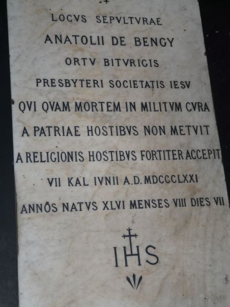 Grafplaat van Anatole de Bengy.