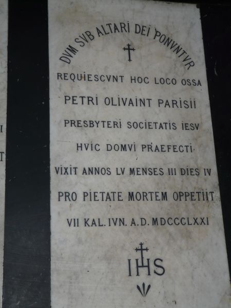 Grafplaat van Pierre Olivaint.