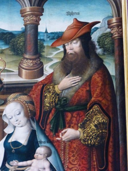 Detail van het gezin van Alfeus (naam boven zijn hoofd!) en Maria Cleofas: