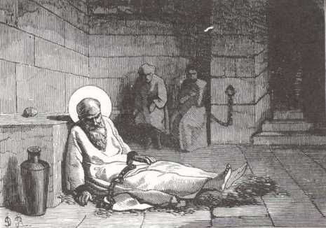 Gravure. Onderschrift: De heilige Fotinus en gezellen, martelaars.