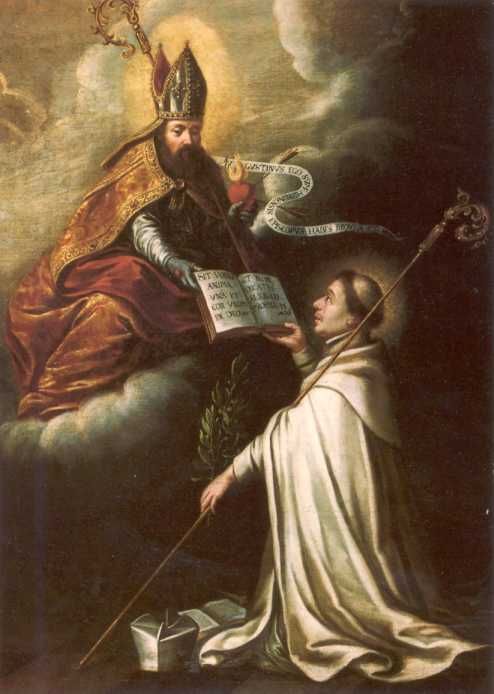 Norbertus ontvangt de regel van Sint Augustinus.