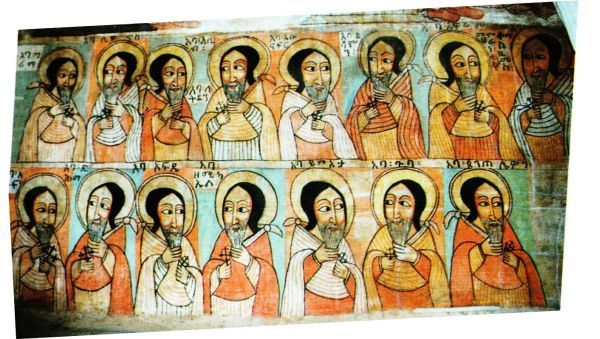 Ethiopië. Ethiopische monniken en martelaren. Garuma staat links boven.