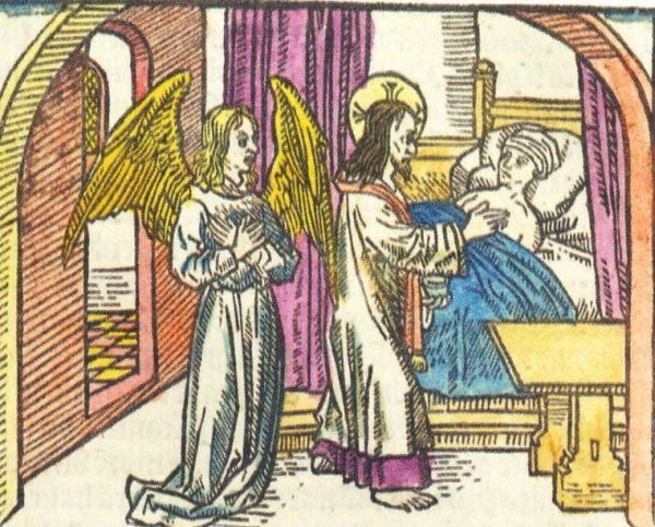 Christus zelf komt haar het askruisje brengen.
