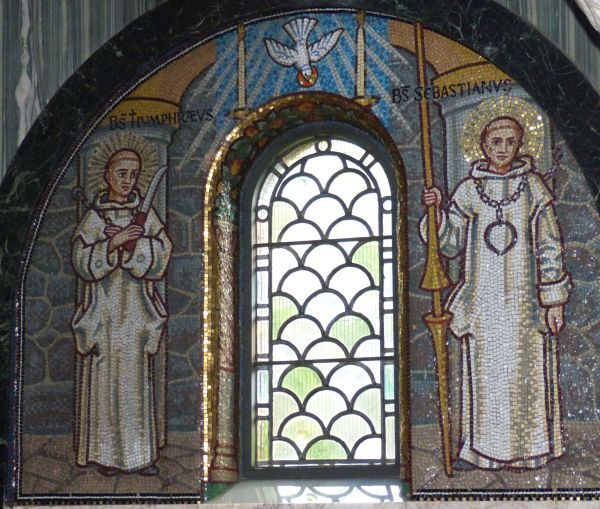 Rechts: Sebastianus Newdigate Links: Humphrey Middleton die op dezelfde dag werd omgebracht