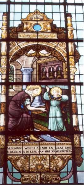 Adelgondis wordt ziende en gaat God bedanken in de kerk van Johannes de Doper.