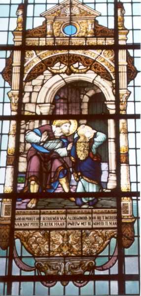 God beproeft het betrouwen van Adelgondis door bij het intreden van Sint Pietrs kerk haar opnieuw met blindheid te slaan.