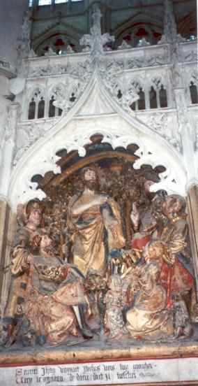 Johannes ziet Jezus voorbijgaan en zegt: "Zie het Lam Gods" (Johannes 1, 36).