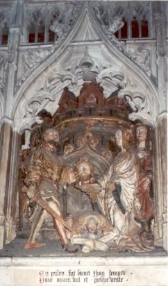 Het hoofd van Johannes op een schotel gepresenteerd (Marcus, 6, 28).