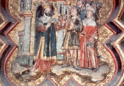 Bij het uitgaan van de tempel is Zacharias niet in staat een woord uit te brengen (Lukas 1, 21-22).