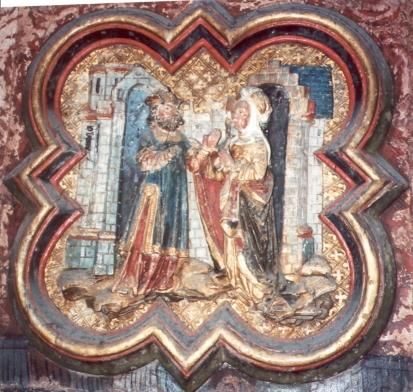 Ontmoeting Zacharias en Elisabeth (Lukas 1, 23-25).
