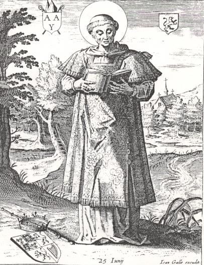 Illustratie. Adelbert van Egmond, diaken van Sint Willibrord.