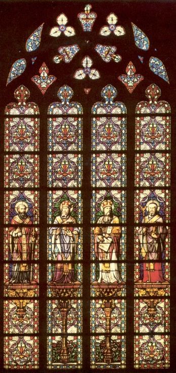 Van links naar rechts: Efrem, Gregorius, Cyprianus, Cyrillus.