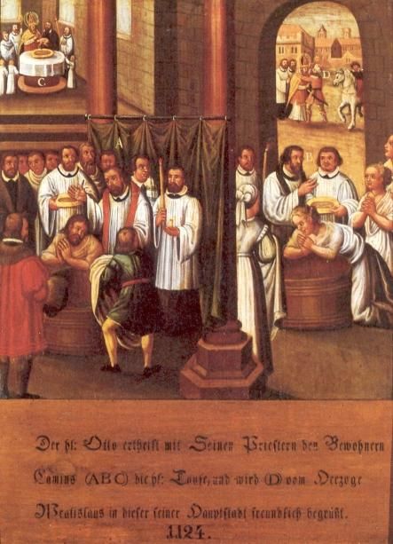 Otto dient tesamen met zijn priester aan de inwoners van Kammin het doopsel toe, en wordt terug in de hoofdstad door hertog Wratislaus bijzonder vriendelijk begroet.