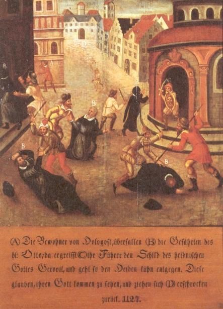 De inwoners van Wolgast overvallen de gezellen van Otto. Maar Otto pakt het schild van hun zonnegod en komt op ze af; zij denken, dat het hun god zelf is en slaan op de vlucht.