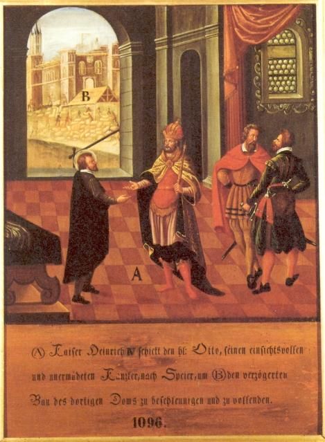 Keizer Hendrik stuurt zijn scherpzinnige en onvermoeibare rijkskanselier Otto naar Spiers om de bouw van de Dom daar die in het slop geraakt is weer op gang te brengen en te voltooien.